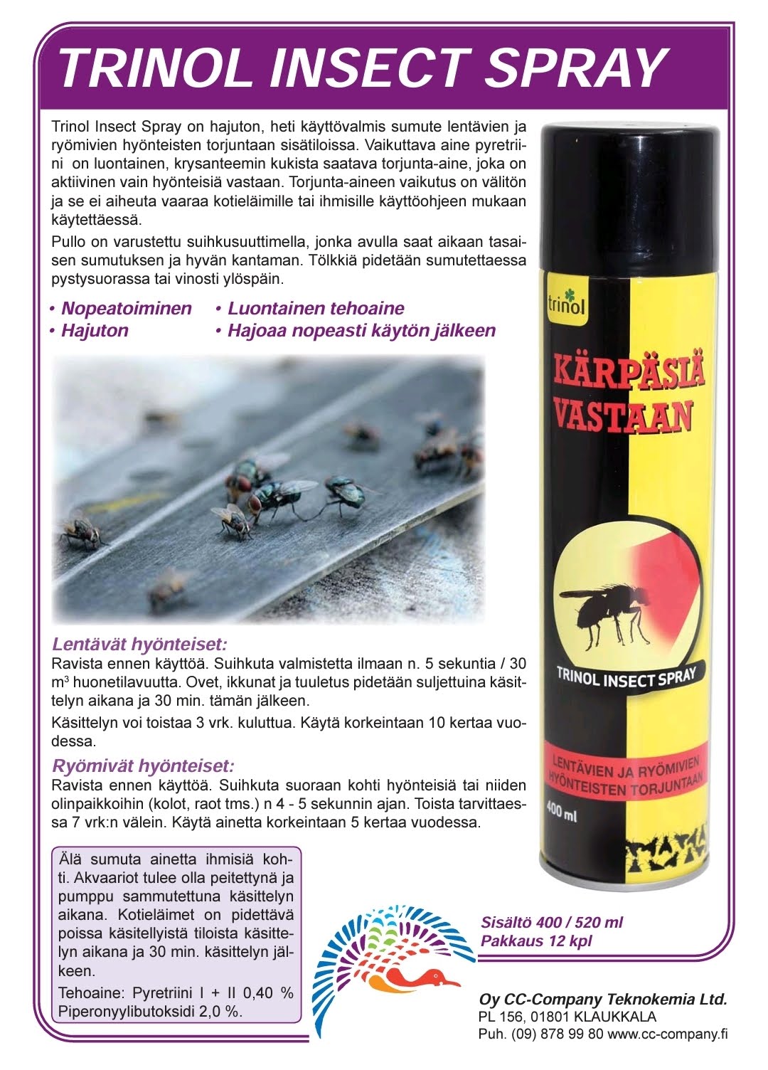 Trinol Insect Spray 400 ml
