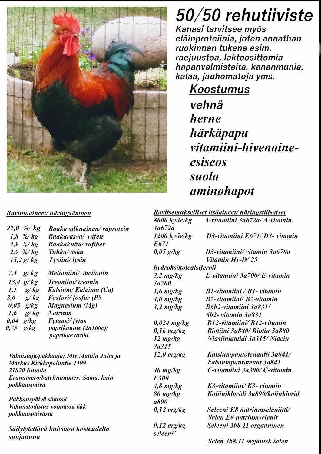 Kukko Hakkaraisen (TäysHyvä 50/50 Puolitiiviste)