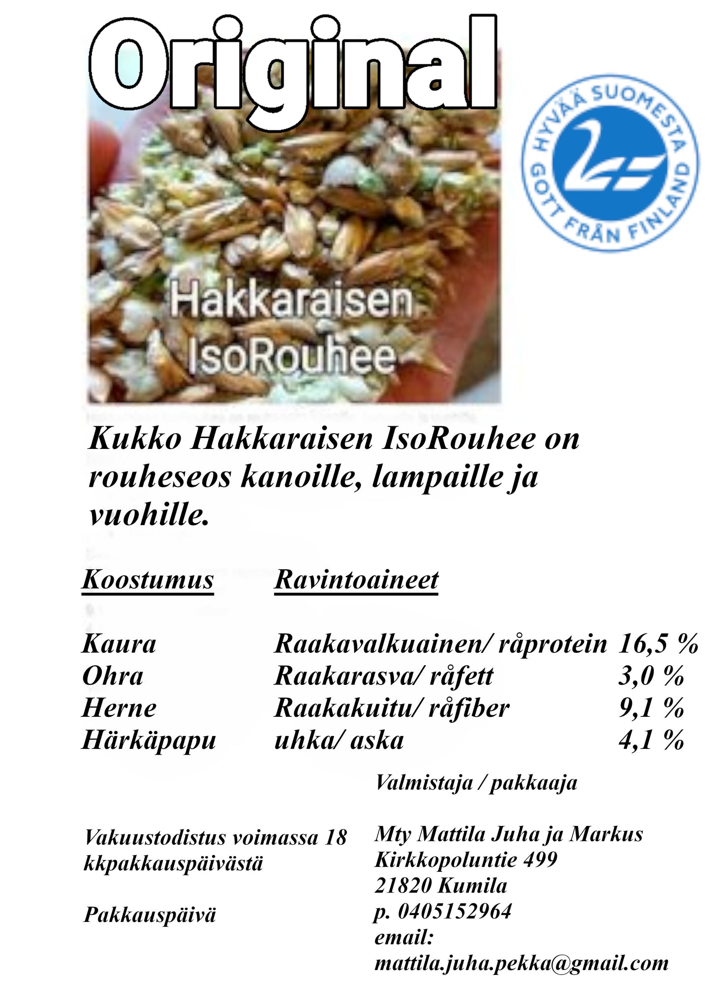 Kukko Hakkaraisen IsoRouhee Original